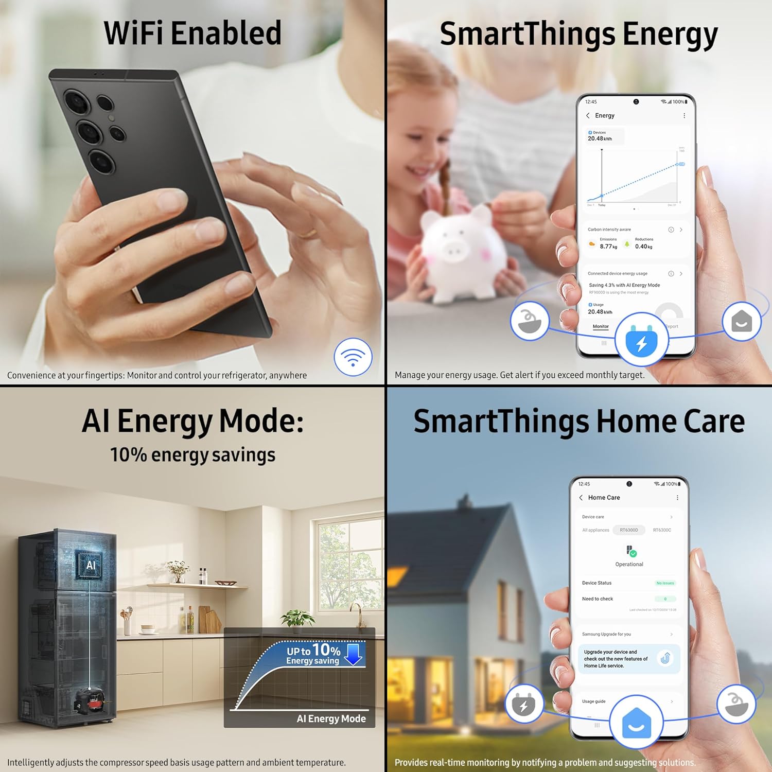 Samsung 350 L, 3 Star, Convertible 5-in-1, Digital Inverter, Frost Free Double Door, WiFi Enabled Bespoke AI Refrigerator (RT38DG5A4DS8HL, Elegant Inox, Silver)5
